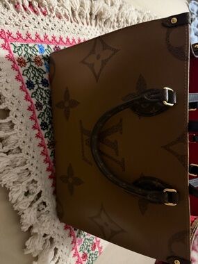 Louis Vuitton Brown Monogram Canvas Tote with Dark Handles